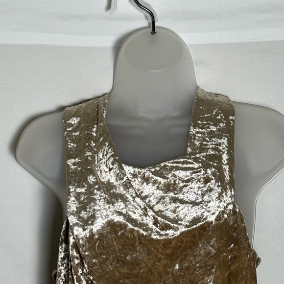 Anthropologie Porridge Velvet Sleeveless Top in Shimmering Gold- Small - Picture 5 of 8